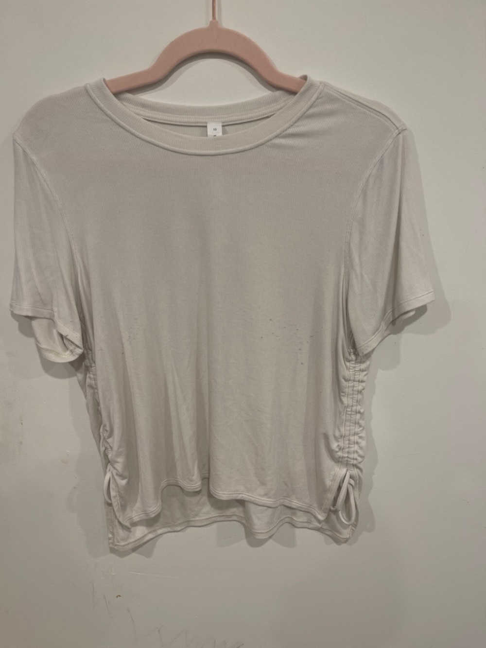 lululemon athletica White Short Sleeve Ruched-Side Tee